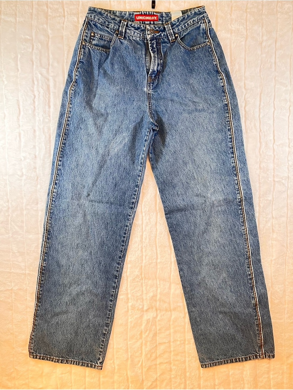 VINTAGE 90s UnionBay Wide Leg Side-Stripe Jeans - Size 9